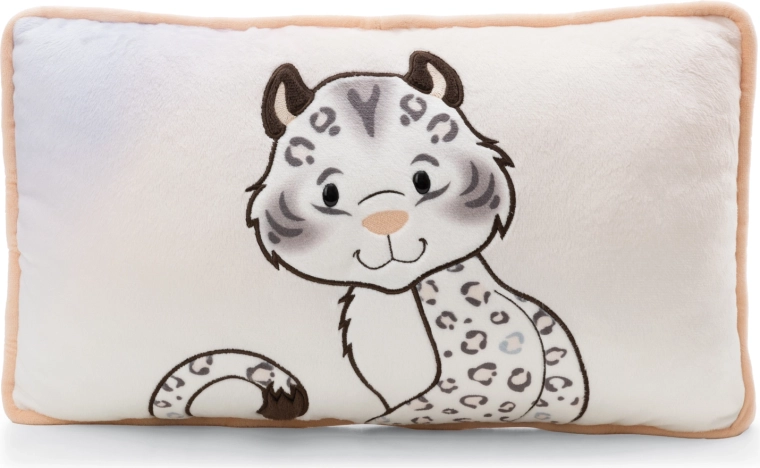Plyšový polštář sněžný leopard Eleni Snowbell 43 × 25 cm