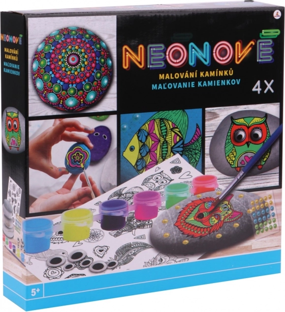 Kreativní sada na malování kamínků neon