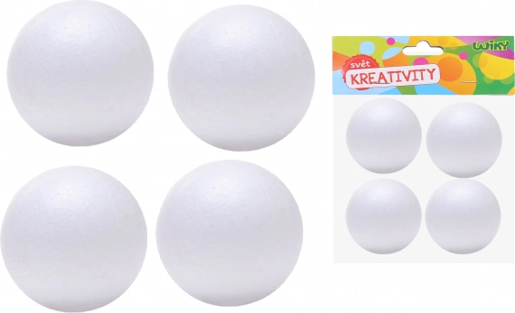 Dekorativní polystyrenové koule 7 cm, 4 ks