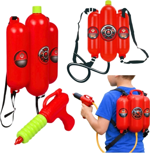 Hasičský vodní batoh s pistolí pro děti