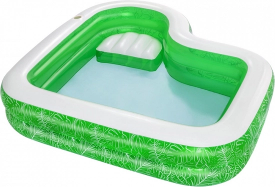 Dětský zahradní bazén Tropical Paradise 231 × 231 × 51 cm s vestavěným sedátkem a držákem na nápoj BESTWAY