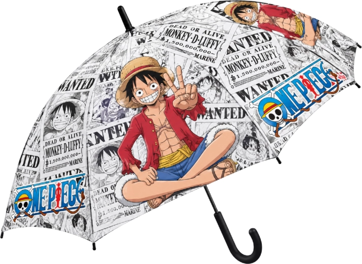 Dětský automatický deštník One Piece s motivem Luffyho, 48,5 cm, černý