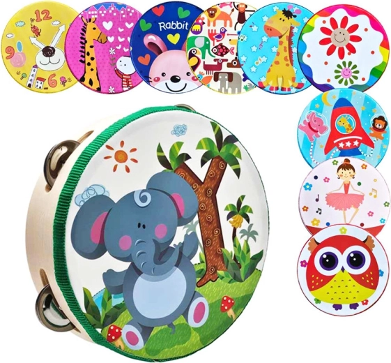 dřevěná tamburína 14,5 cm pro děti