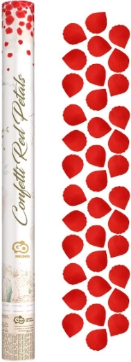 Pneumatické konfety červené růžové plátky z textilu