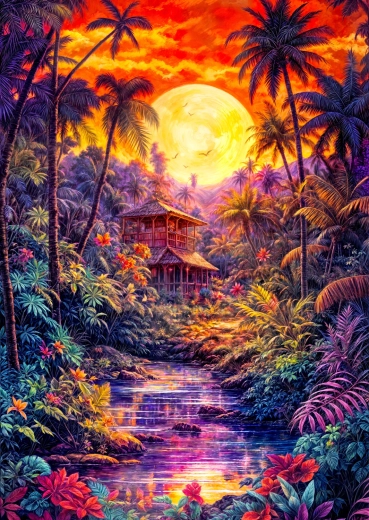 Enjoy puzzle Soumrak v džungli 1000 dílků