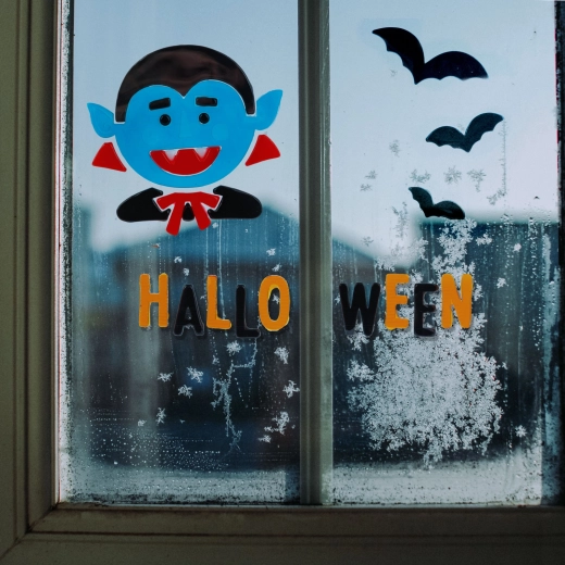 Gelová dekorace na okno Halloween - 1 kus