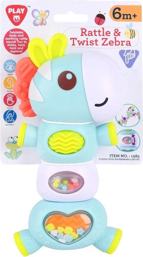 Playgo chrastítko a otočná zebra - 1 kus