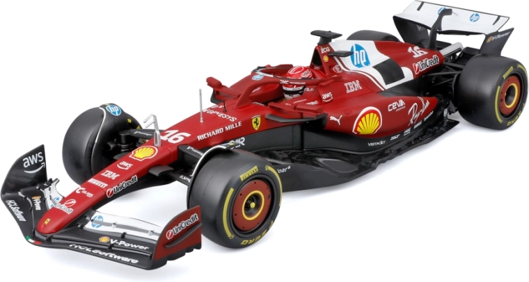 Bburago Ferrari SF-25 2025 F1 model Charles Leclerc 1:18 s helmou