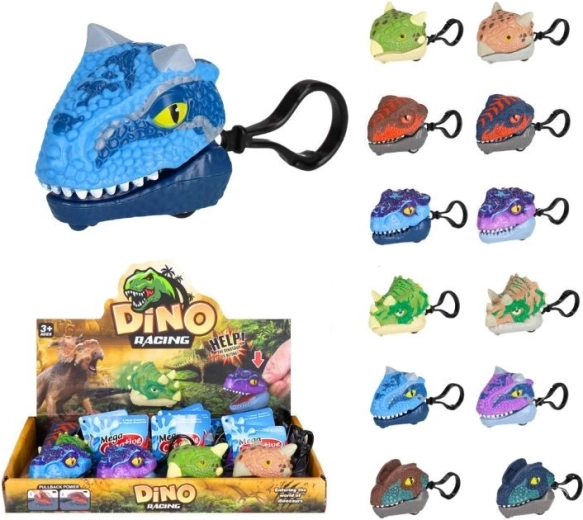 Přívěsek dinosaurus s natahovacím zpětným chodem (12 barev)