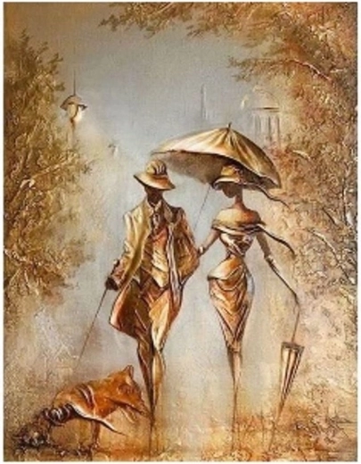 Diamantové malování – pár na procházce 30 × 40 cm