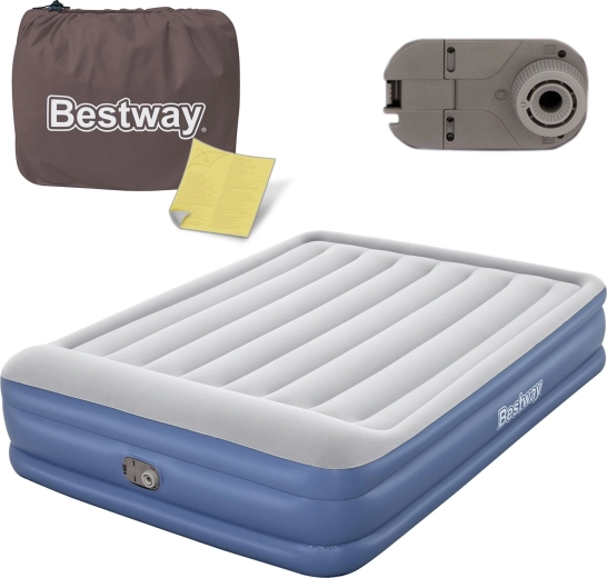 Nafukovací matrace 203 × 152 × 46 cm s vestavěnou elektrickou pumpou BESTWAY