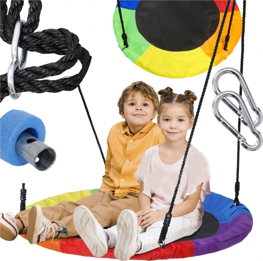 Závěsná kruhová houpačka 100 cm – bocianí hnízdo pro děti