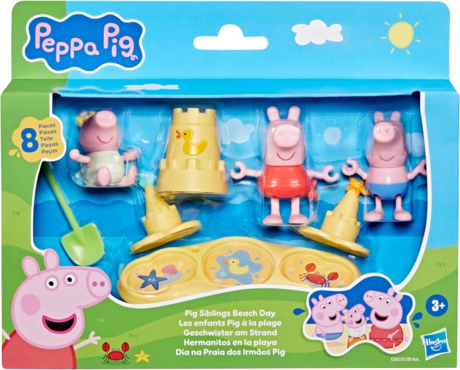 Hasbro Prasátko Peppa Pig sourozenci na pláži