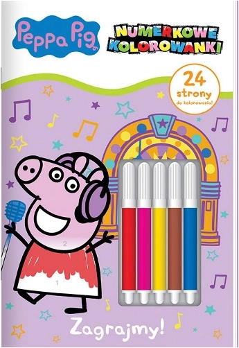 Prasátko Peppa – číslované omalovánky, část 4: Hrajme si! + 5 fixů