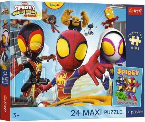 Puzzle maxi 24 dílků Premium Plus Kids Spidey a jeho úžasní přátelé