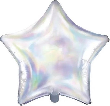 Opalizující fóliový balónek ve tvaru hvězdy 48 cm