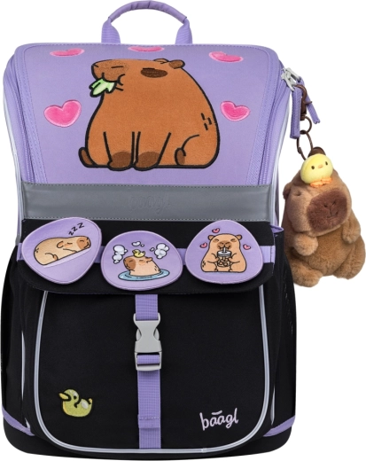 Školní aktovka Baagl Zippy s motivem kapybary