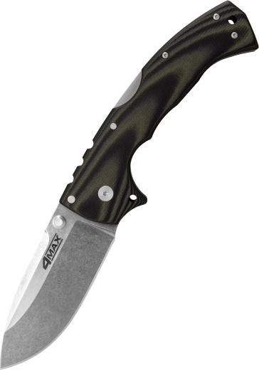 cold steel 4-max kapesní nůž, černo‑zelený, G10, stonewash, klip