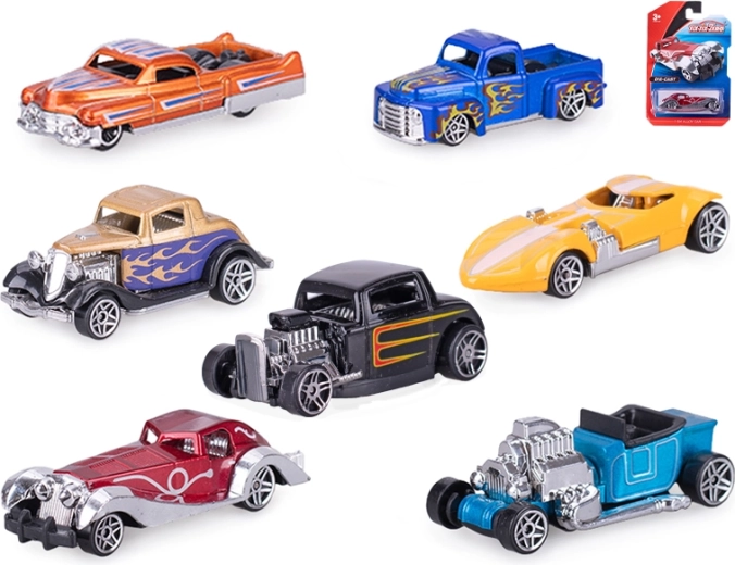 Kovové závodní autíčko 8 cm s volným chodem