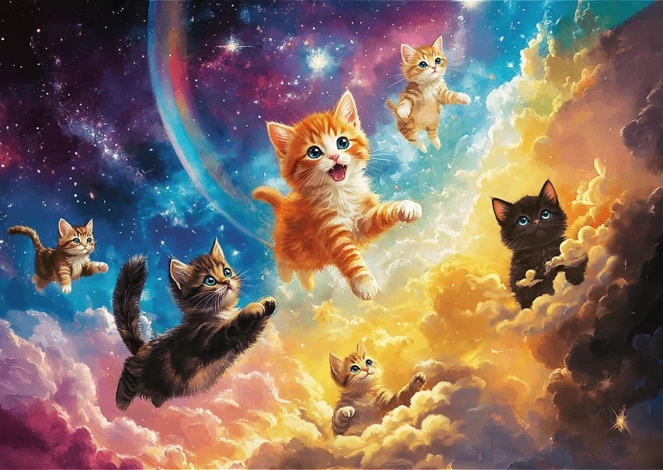 Puzzle vesmírné kočky 500 dílků TREFL