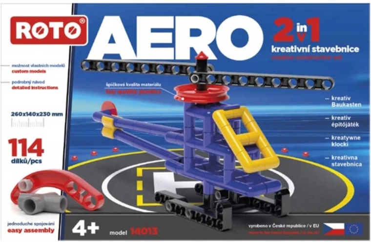 Roto aero vrtulník 2v1 konstrukční stavebnice 114 dílků