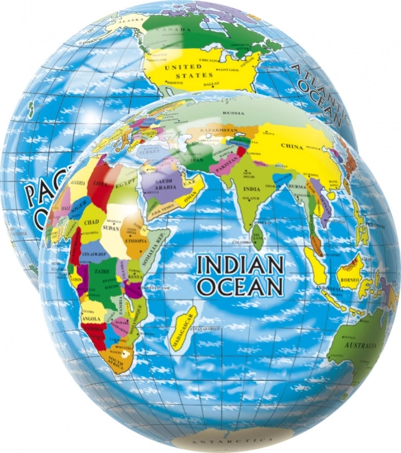 Míč s mapou světa 23 cm