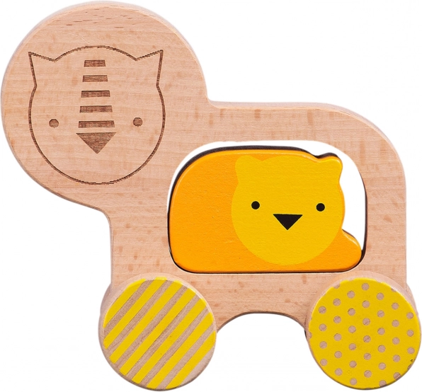 Dřevěný lev na kolečkách od Petit Collage