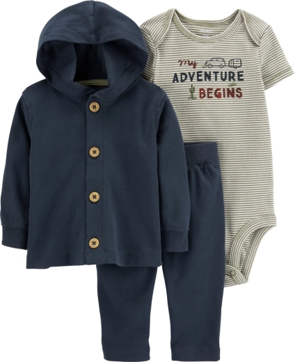Carter's 3dílný set pro novorozence green stripes