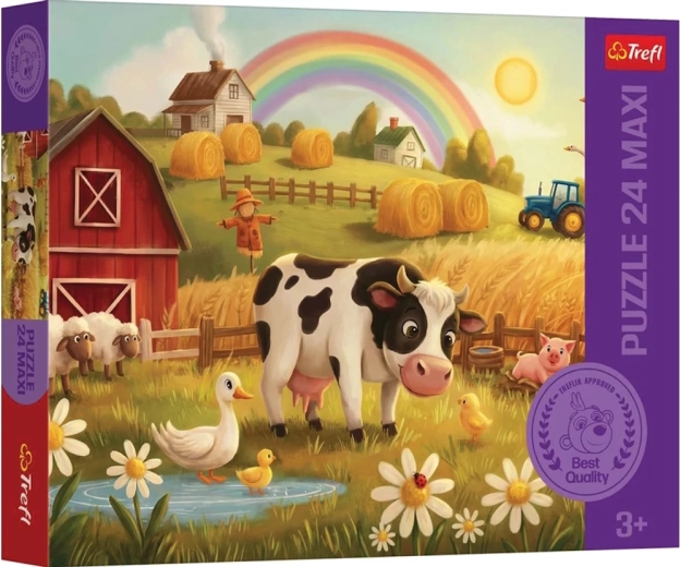 Trefl puzzle kráva na farmě maxi 24 dílků