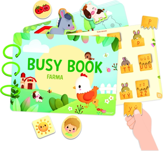 Janod Farma Busy Book interaktivní kniha s aktivitami a abecedou