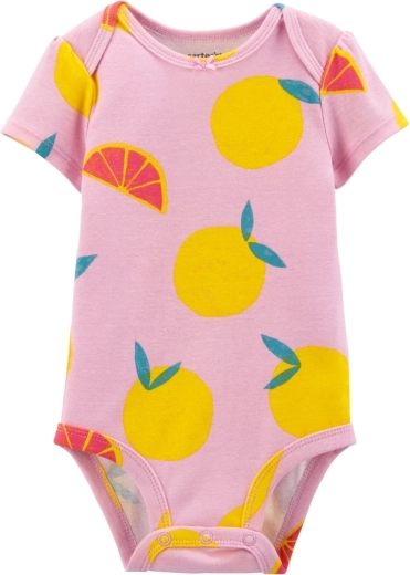 Carter's kojenecké body s krátkým rukávem Purple Lemon pro holčičky, velikost 56