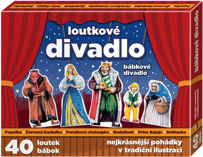 Efko loutkové divadlo s oponou, 40 loutek a 7 pohádek