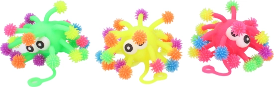 Barevná skákací koule s očima 11 cm