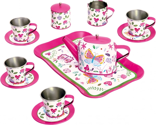 Dětský růžový čajový set