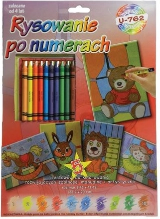 Klasická omalovánka – kreslení podle čísel s voskovkami - 1 kus