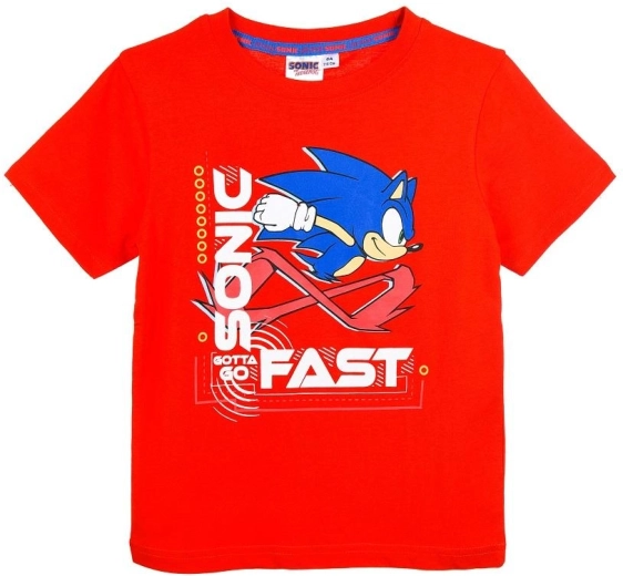 Červené bavlněné tričko Sonic – Velikost: 98
