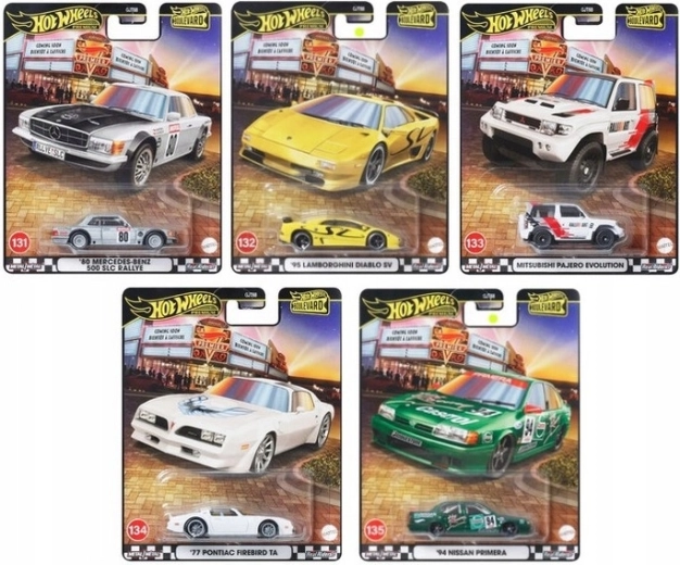 Hot Wheels Premium Boulevard – kovové sběratelské modely 1:64 s pneumatikami Real Riders