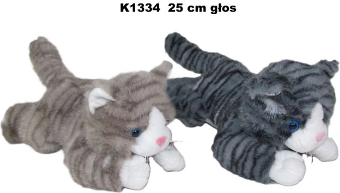 Ležící kočka se zvukem 25 cm - 1 kus
