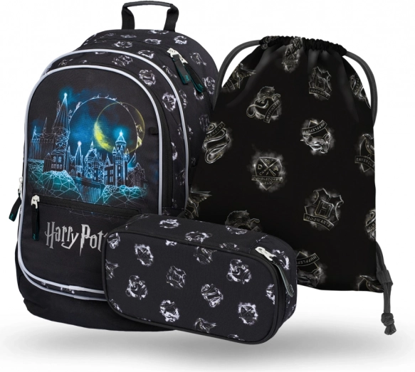Školní set BAAGL Harry Potter Bradavice – batoh, penál a sáček