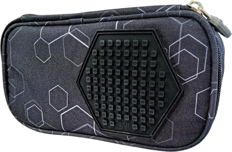 Pixie Crew studentský penál černý Hexa s pixely