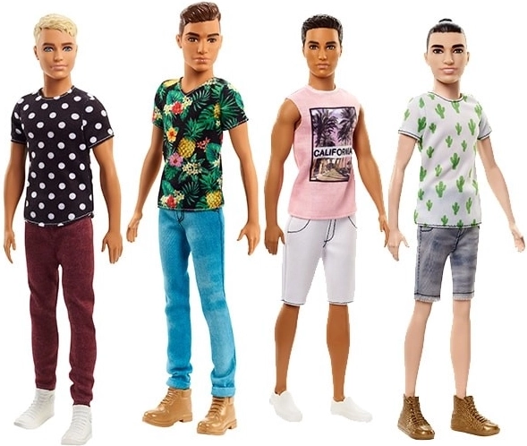 Barbie Fashionistas Ken v modrém tričku s kaktusy – S afro účesem