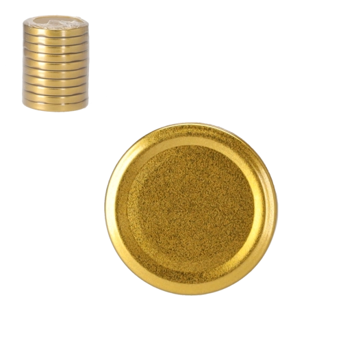 Sada zlatých víček 66 mm pro zavařovací sklenice, 10 ks