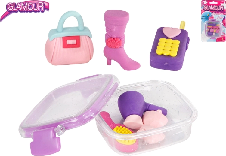 Glamour sada gum ve tvaru módních doplňků