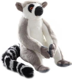 Plyšový lemur s připevněním na suchý zip 21 cm eco-friendly