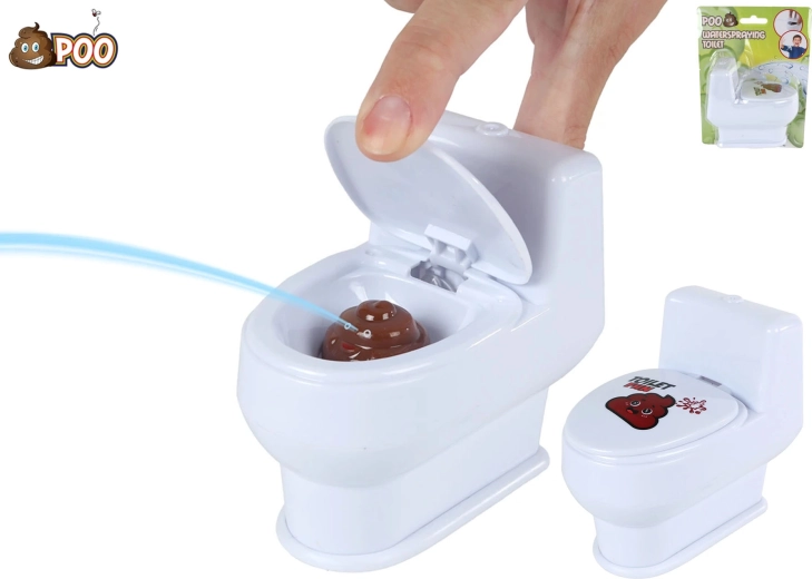 Žertovná toaleta stříkající vodu 10 cm s hovínkem