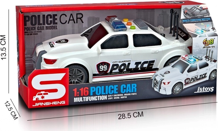 Policejní auto se světelnými a zvukovými efekty