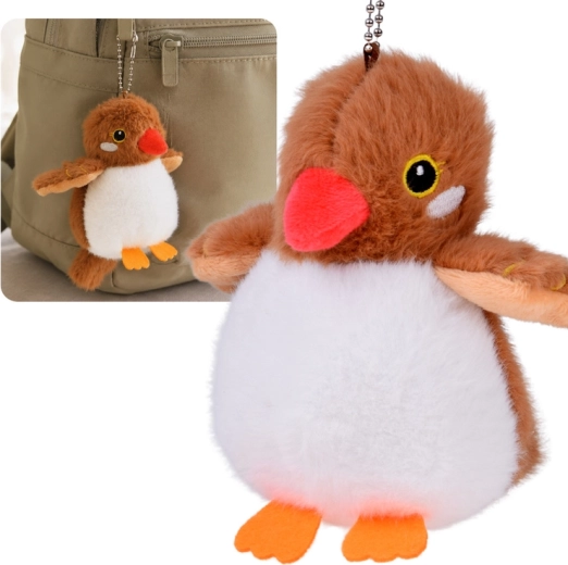 Pluszový ptáček Kazik s pískátkem a přívěskem 13 cm - 1 kus