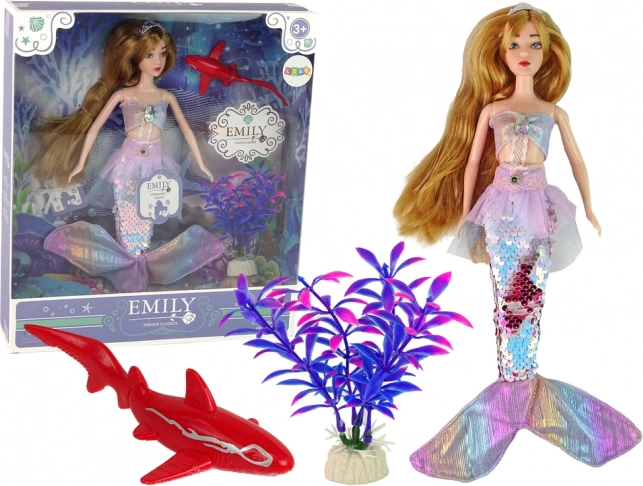 Panenka Emily mořská víla s doplňky růžová