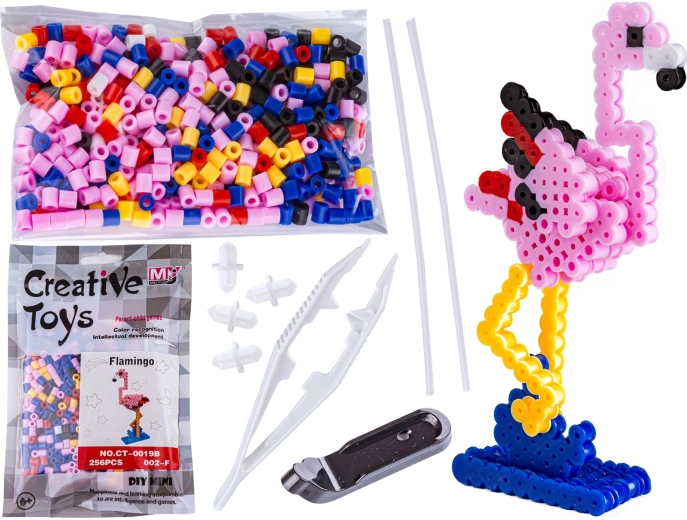 3D zažehlovací korálky – plameňák (pták) v sáčku