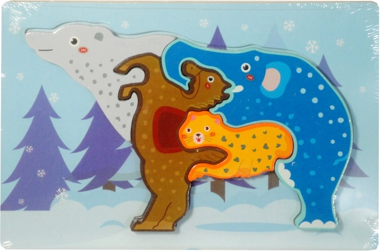 Dřevěné puzzle se zvířátky – tvar slona